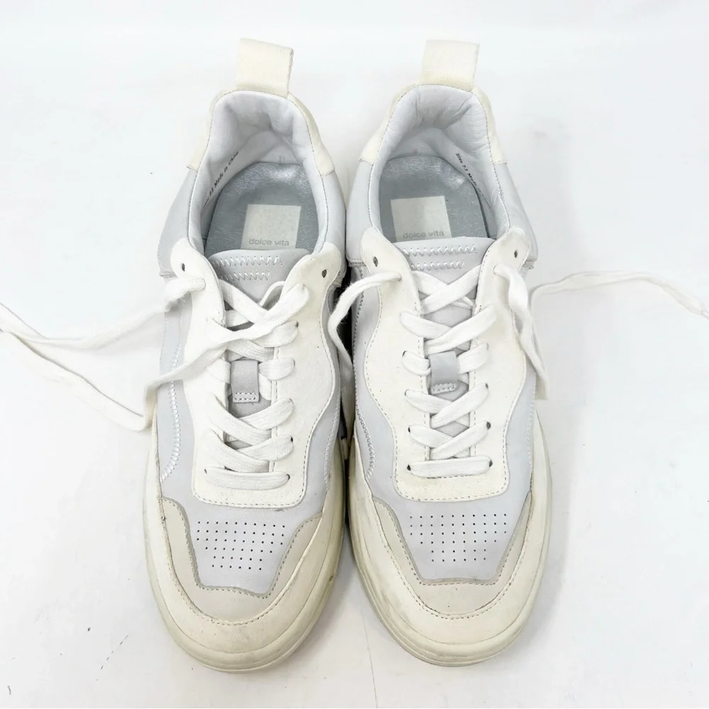 DOLCE VITA WHITE LEATHER SNEAKERS WOMENS SZ 7.5